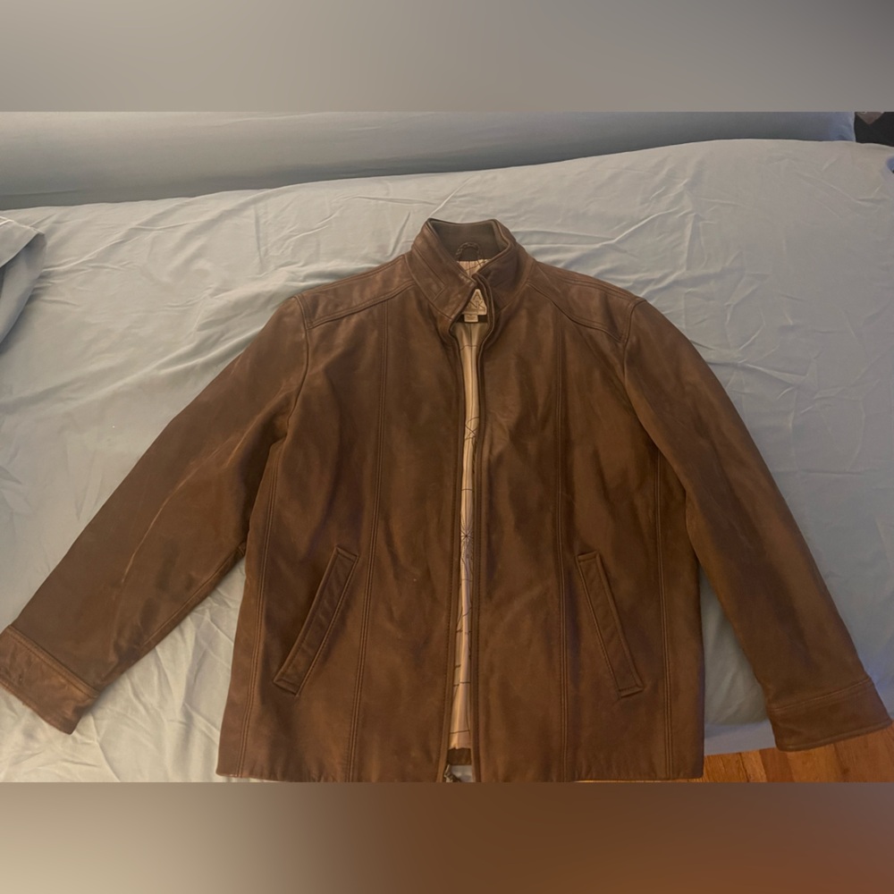 Jos. A. Bank Men’s Brown Leather Jacket Size Medium